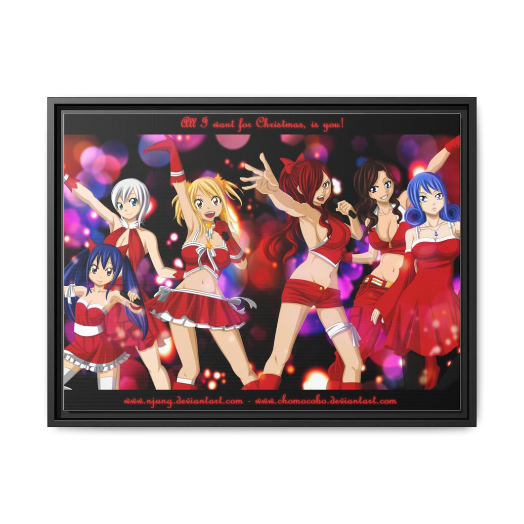 Happy Holidays from the Fairy Tail Girls Canvas Framed Art Print