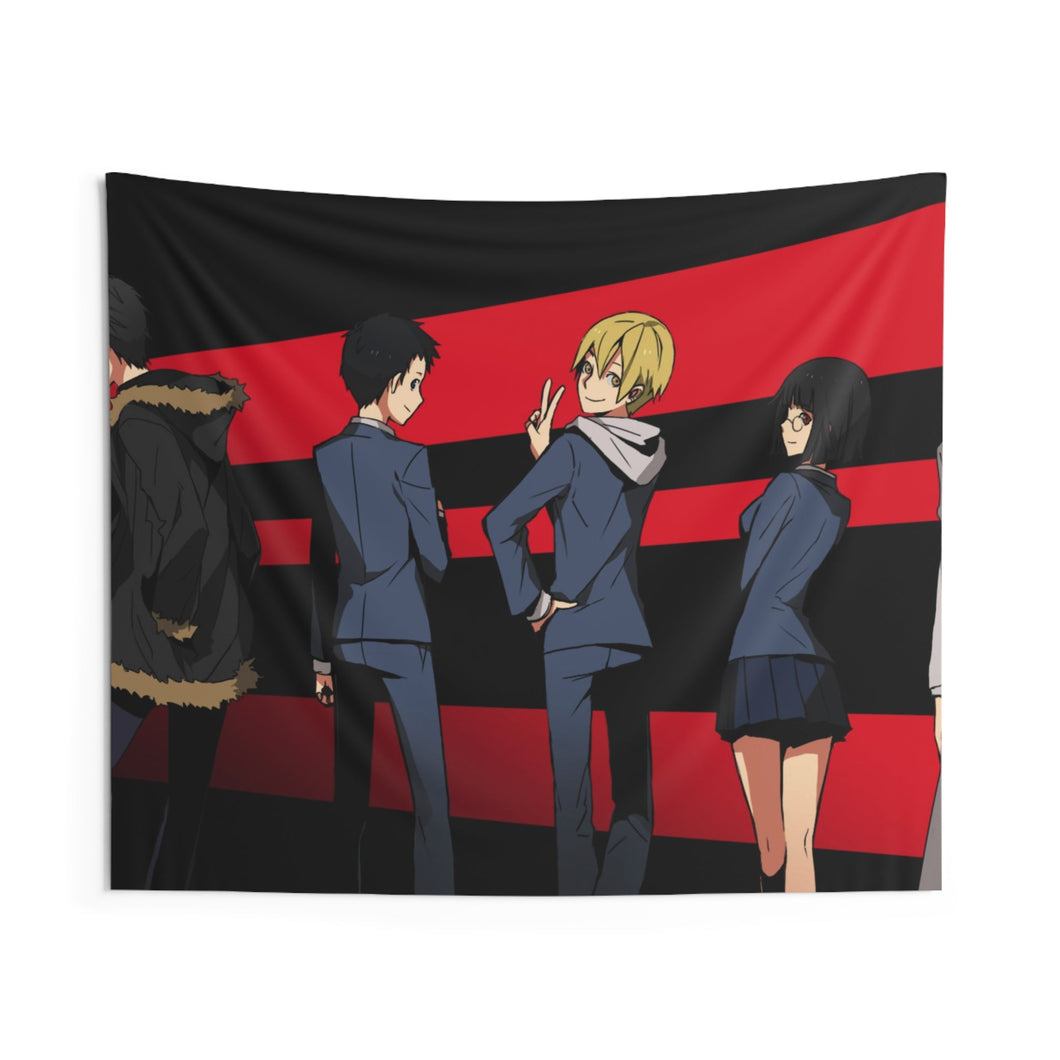 Durarara!! Izaya Orihara, Shizuo Heiwajima, Celty Sturluson, Masaomi Kida, Anri Sonohara Indoor Wall Tapestry