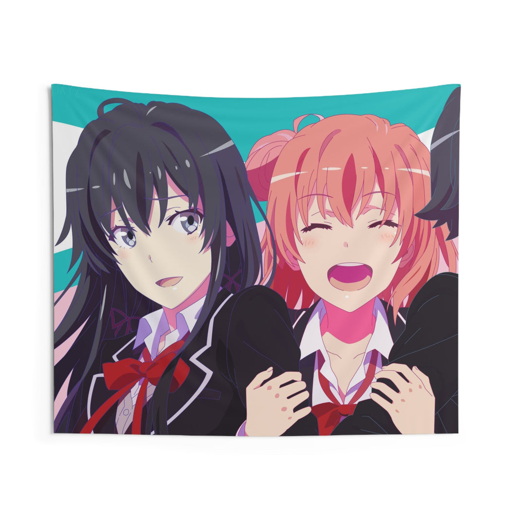 My Teen Romantic Comedy SNAFU Hachiman Hikigaya, Yukino Yukinoshita, Yui Yuigahama Indoor Wall Tapestry