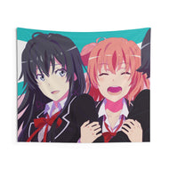 My Teen Romantic Comedy SNAFU Hachiman Hikigaya, Yukino Yukinoshita, Yui Yuigahama Indoor Wall Tapestry