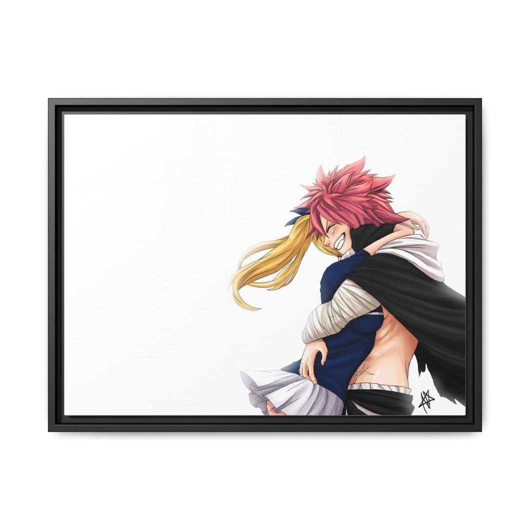 Fairy Tail Natsu Dragneel, Lucy Heartfilia Canvas Framed Art Print