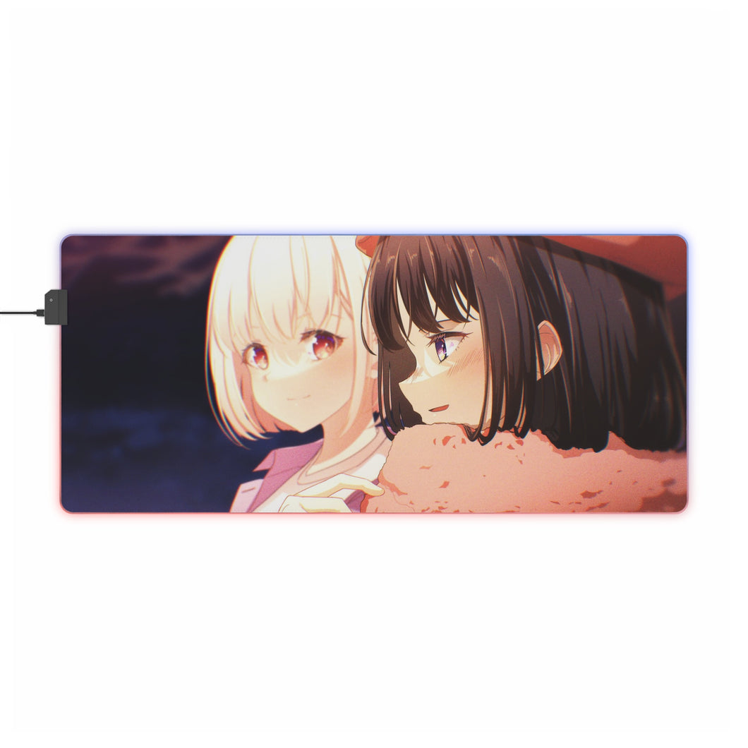 Lycoris Recoil Takina Inoue, Chisato Nishikigi RGB LED Mouse Pad (Desk Mat)