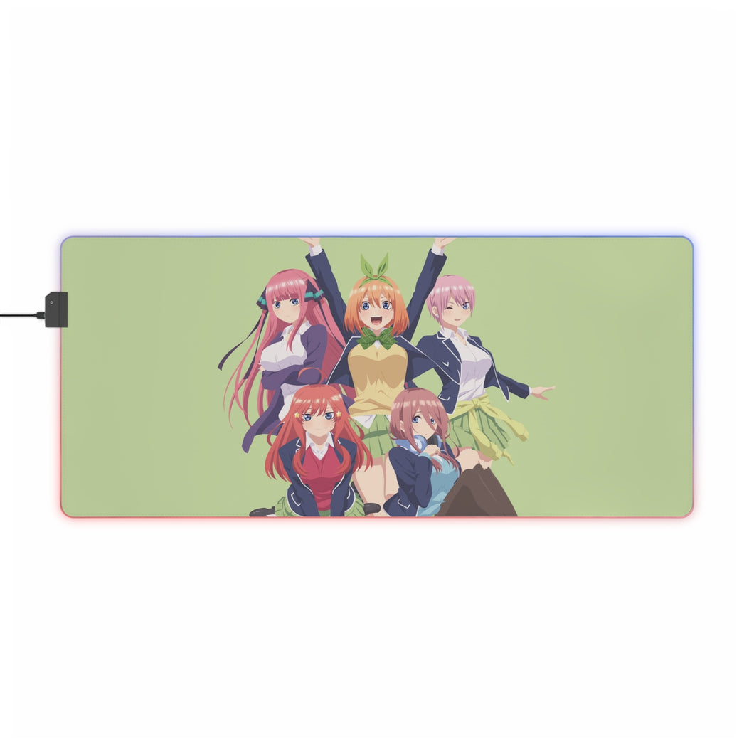 The Quintessential Quintuplets Miku Nakano, Itsuki Nakano, Nino Nakano, Yotsuba Nakano, Ichika Nakano RGB LED Mouse Pad (Desk Mat)