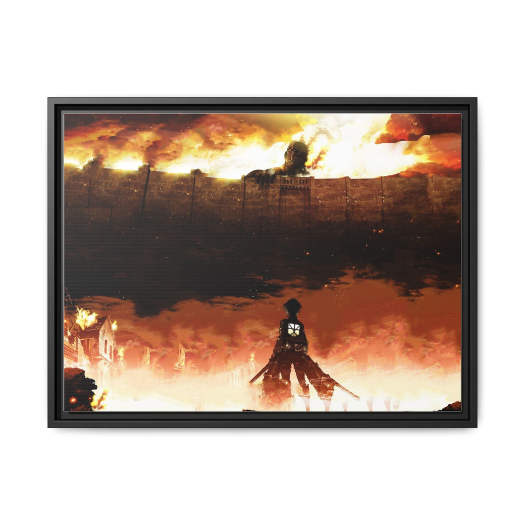 Shingeki no Kyojin - The Wall Canvas Framed Art Print