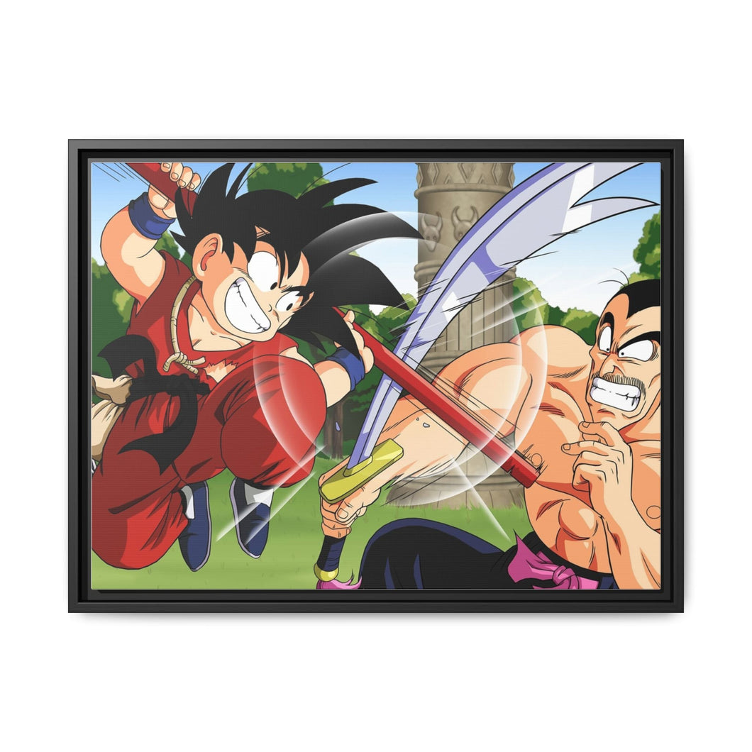 Goku vs Mercenary Tao Canvas Framed Art Print
