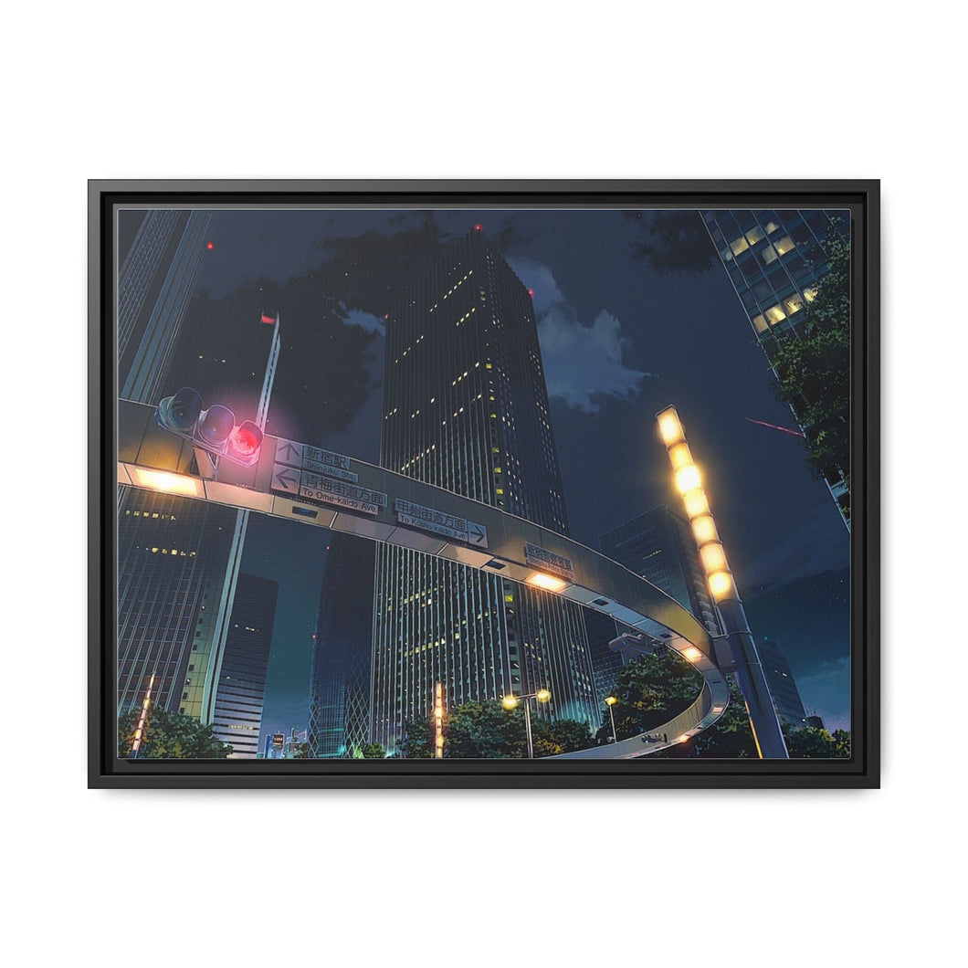 Tokyo SkyNight Canvas Framed Art Print
