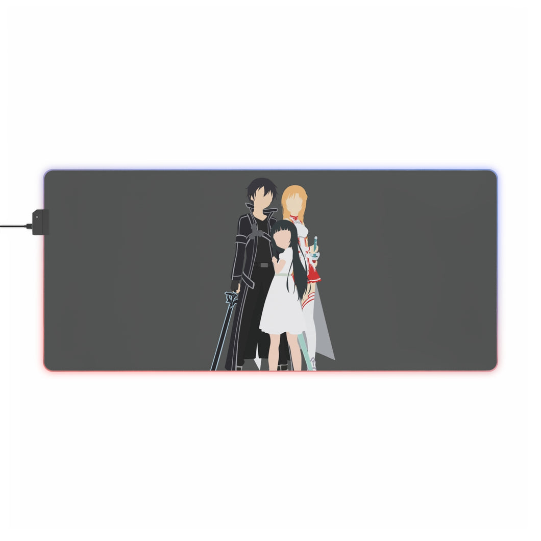 Kirito, Asuna and Yui RGB LED Mouse Pad (Desk Mat)