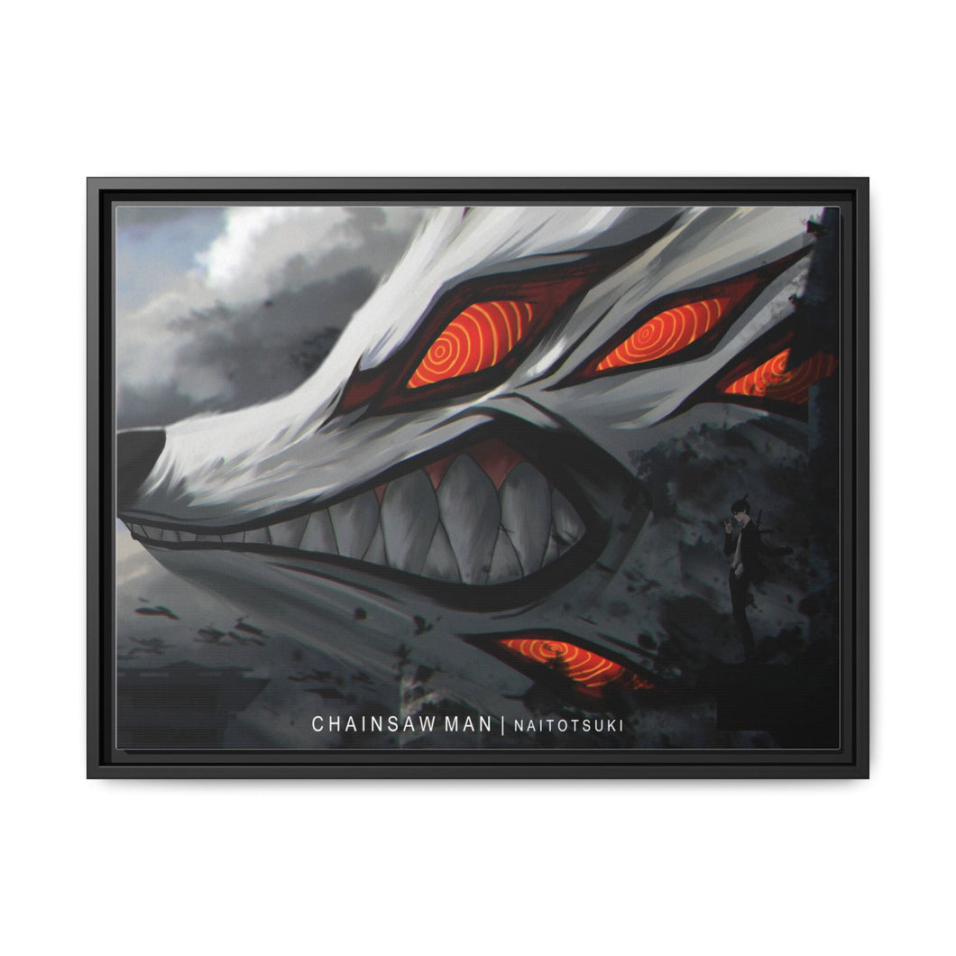 Anime Chainsaw Man Canvas Framed Art Print
