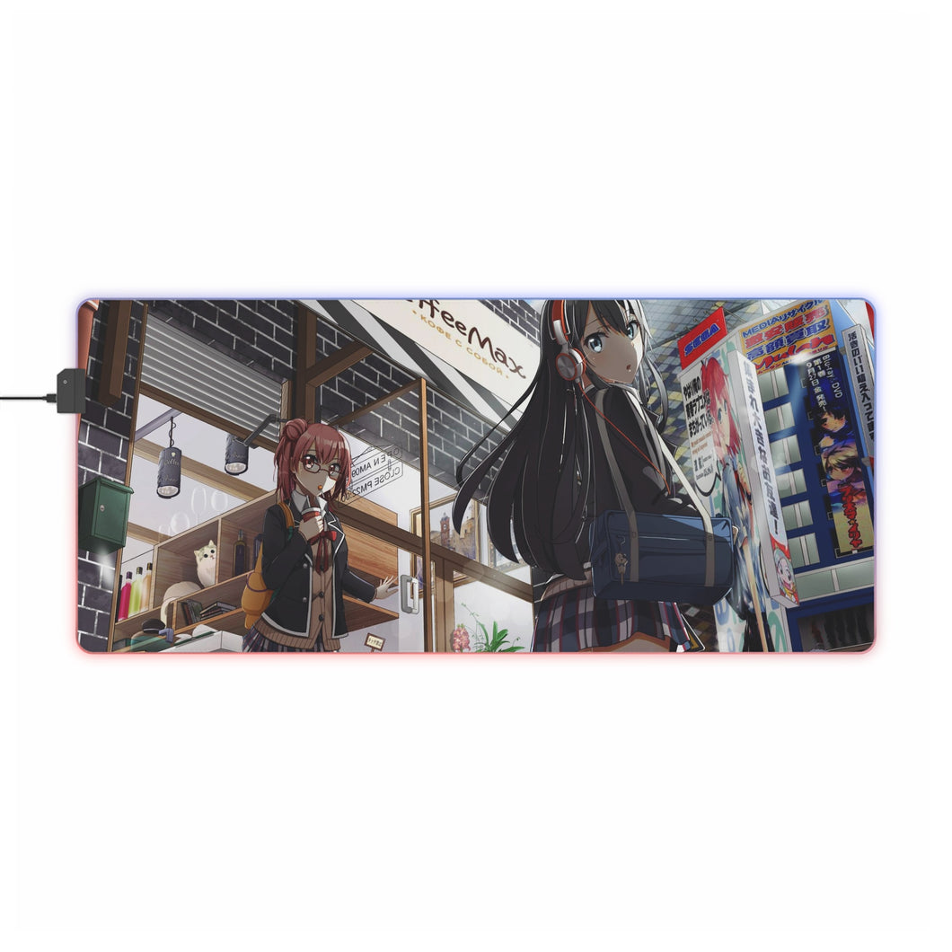 My Teen Romantic Comedy SNAFU Hachiman Hikigaya, Yukino Yukinoshita, Yui Yuigahama, Komachi Hikigaya RGB LED Mouse Pad (Desk Mat)