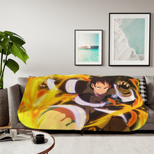 Load image into Gallery viewer, Fire Force Shinra Kusakabe Sherpa Blanket
