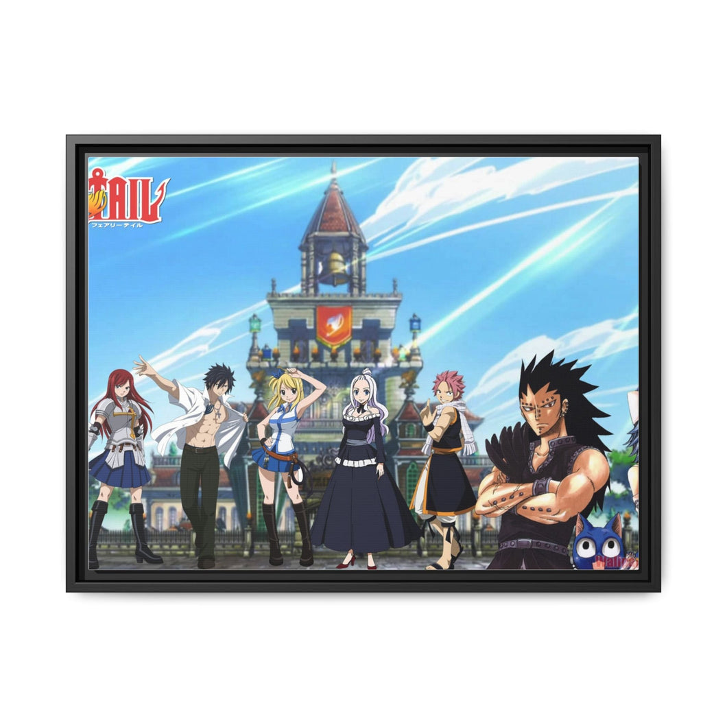 Fairy Tail Natsu Dragneel, Erza Scarlet, Gray Fullbuster, Lucy Heartfilia, Juvia Lockser Canvas Framed Art Print
