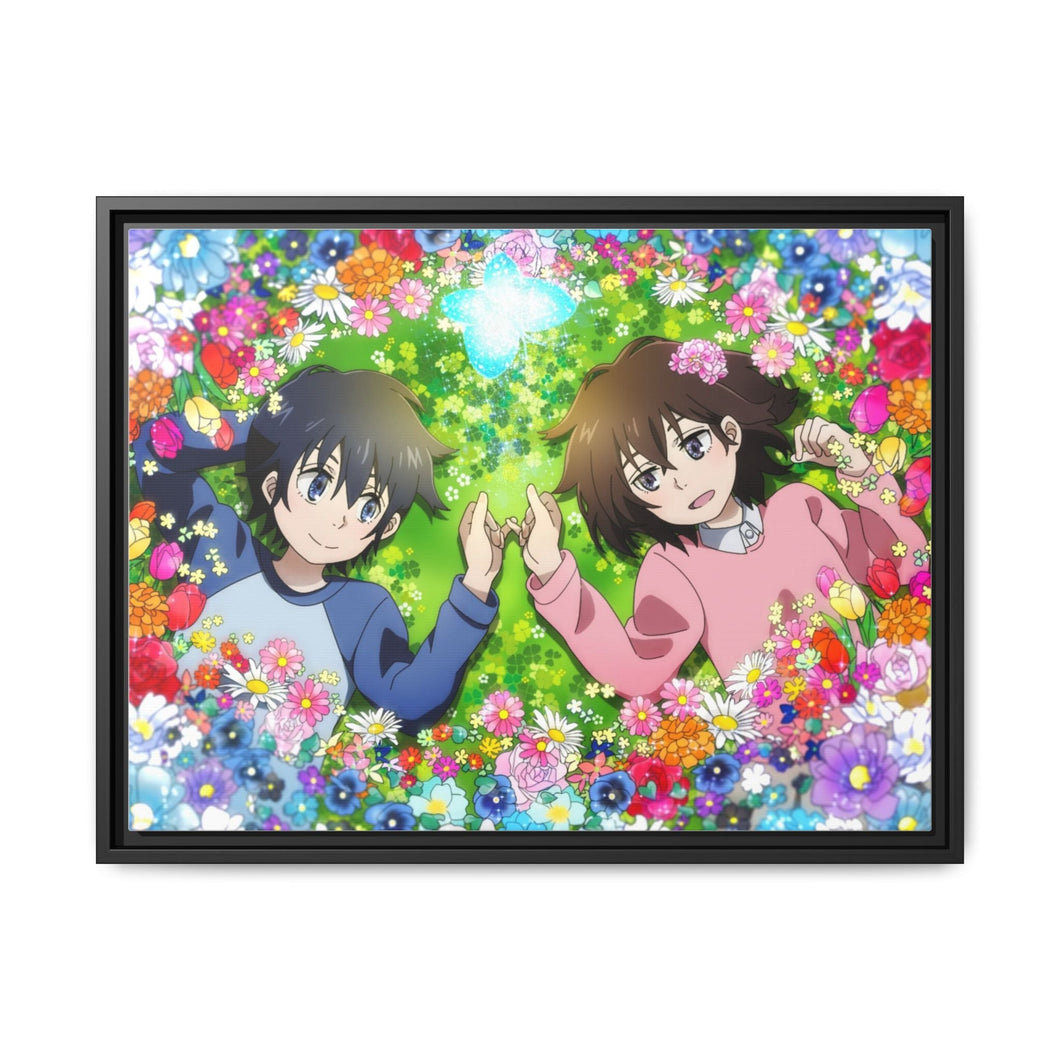 Anime ERASED Canvas Framed Art Print