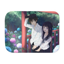 Load image into Gallery viewer, Eru Chitanda  And  Hōtarō Oreki in the rain Sherpa Blanket
