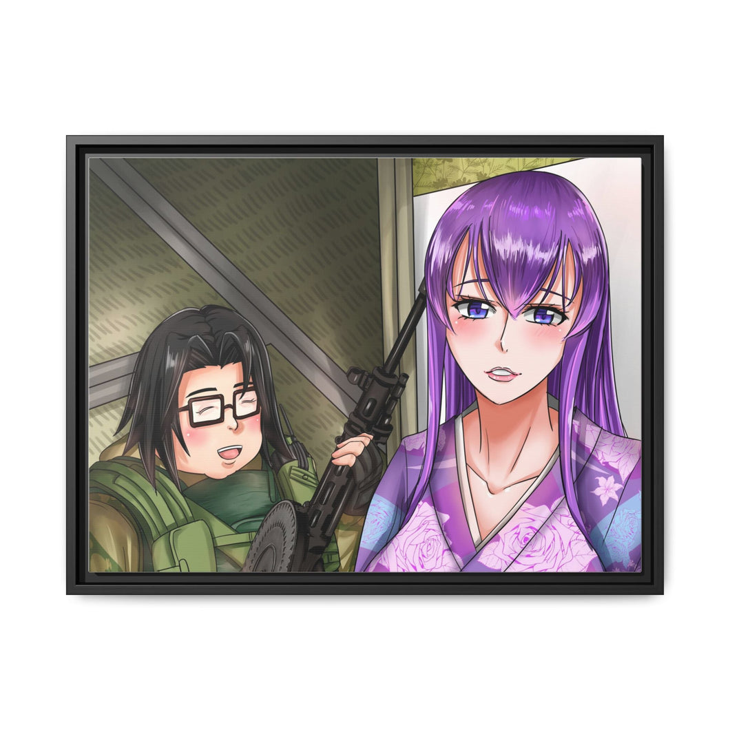Highschool Of The Dead Canvas Framed Art Print