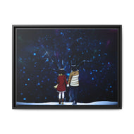 Erased Tree Canvas Framed Art Print