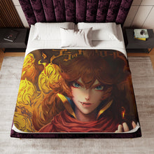 Load image into Gallery viewer, Black Clover Mereoleona Vermillion Sherpa Blanket
