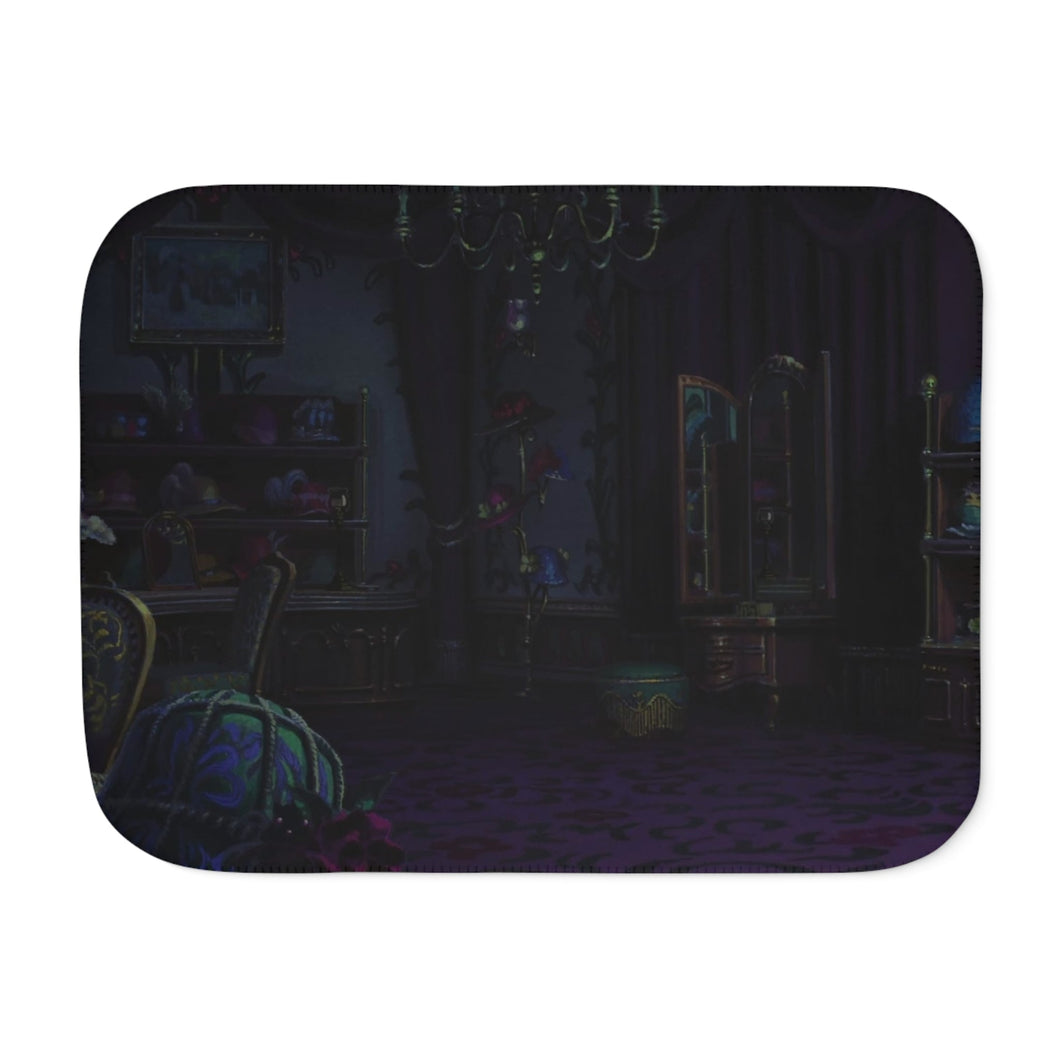 Dark Purple Room with Hats Sherpa Blanket