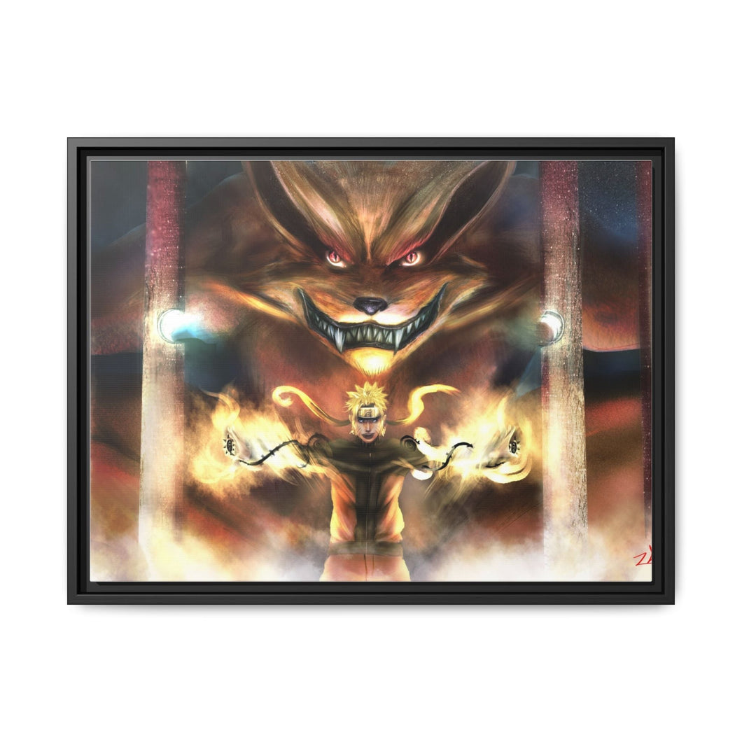 NARUTO & KURAMA Canvas Framed Art Print