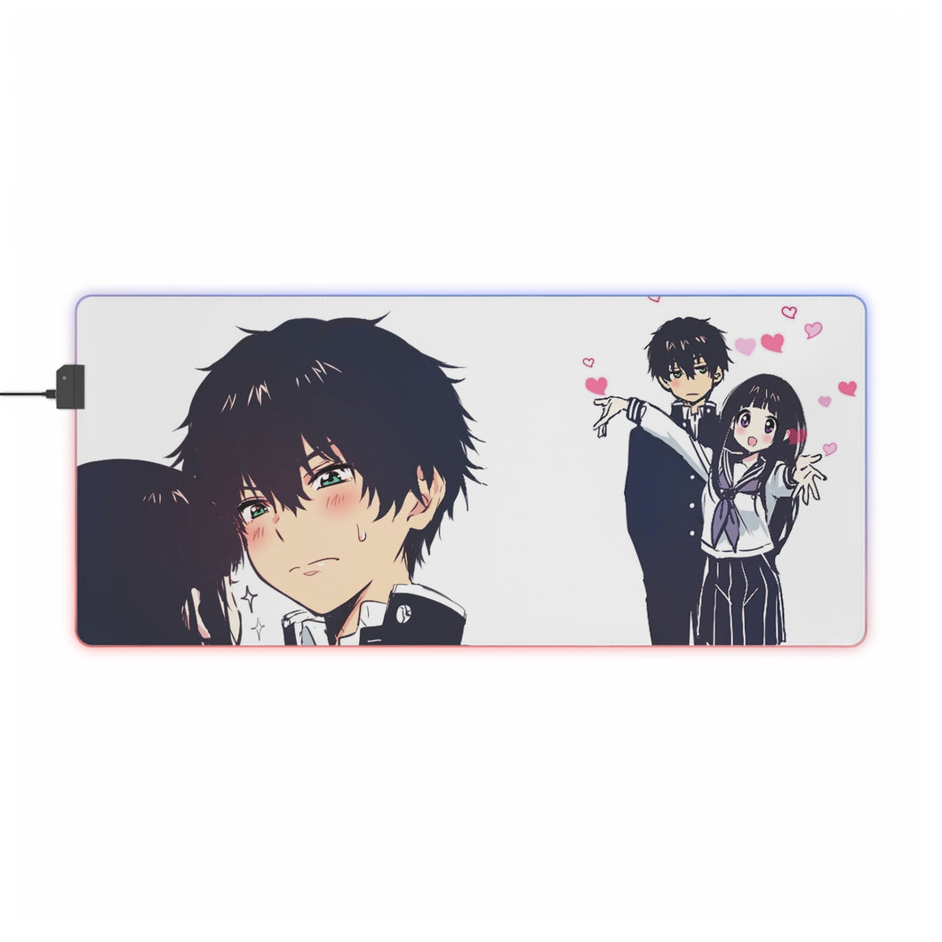 Eru Chitanda  And  Hōtarō Oreki RGB LED Mouse Pad (Desk Mat)