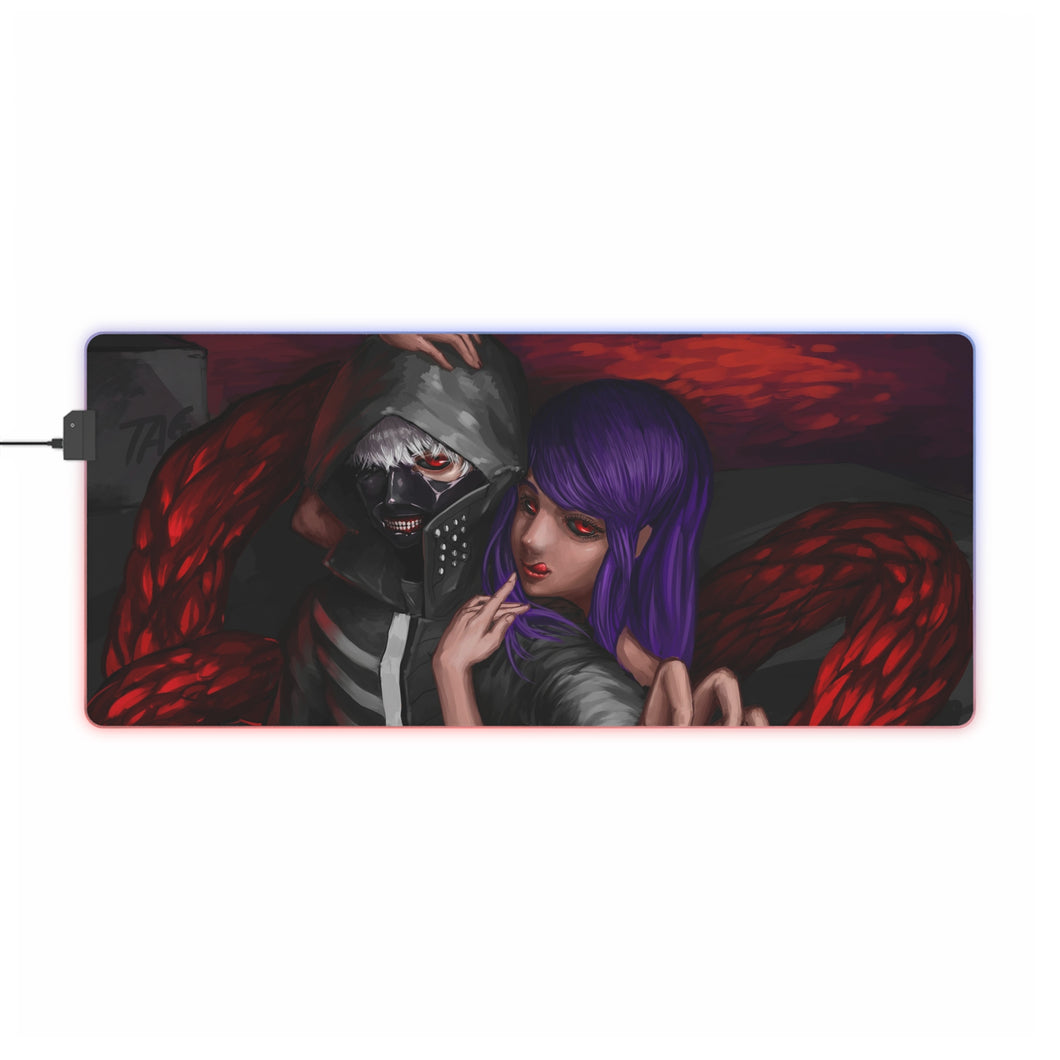 Tokyo Ghoul Ken Kaneki, Rize Kamishiro RGB LED Mouse Pad (Desk Mat)