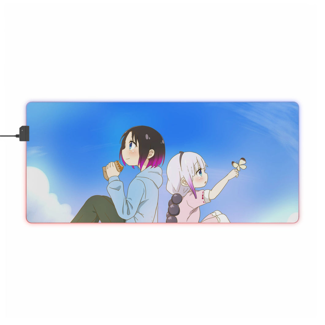 Miss Kobayashi's Dragon Maid Kanna Kamui, Elma, Kobayashi San Chi No Maid Dragon RGB LED Mouse Pad (Desk Mat)
