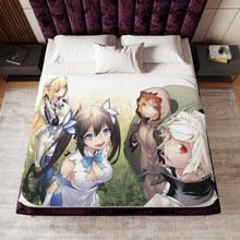 Load image into Gallery viewer, Aiz,Hestia,Bell and Liliruca Sherpa Blanket
