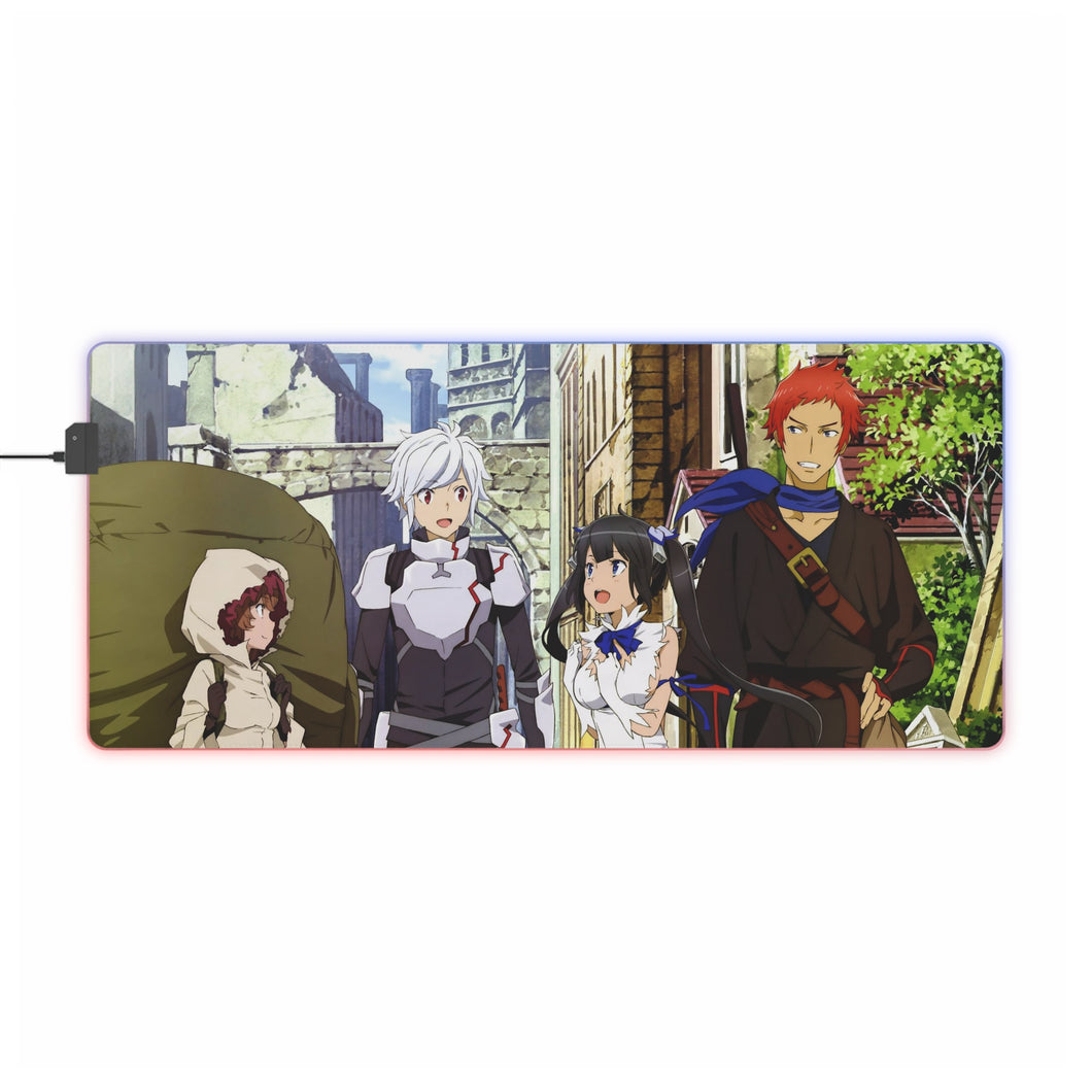 Is It Wrong To Try To Pick Up Girls In A Dungeon? RGB LED Mouse Pad (Desk Mat)