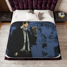 Load image into Gallery viewer, Shinya Kogami Holding a cigarette Sherpa Blanket
