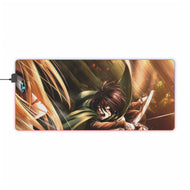 Mikasa Ackerman vs Annie Leonhart (titan) RGB LED Mouse Pad (Desk Mat)