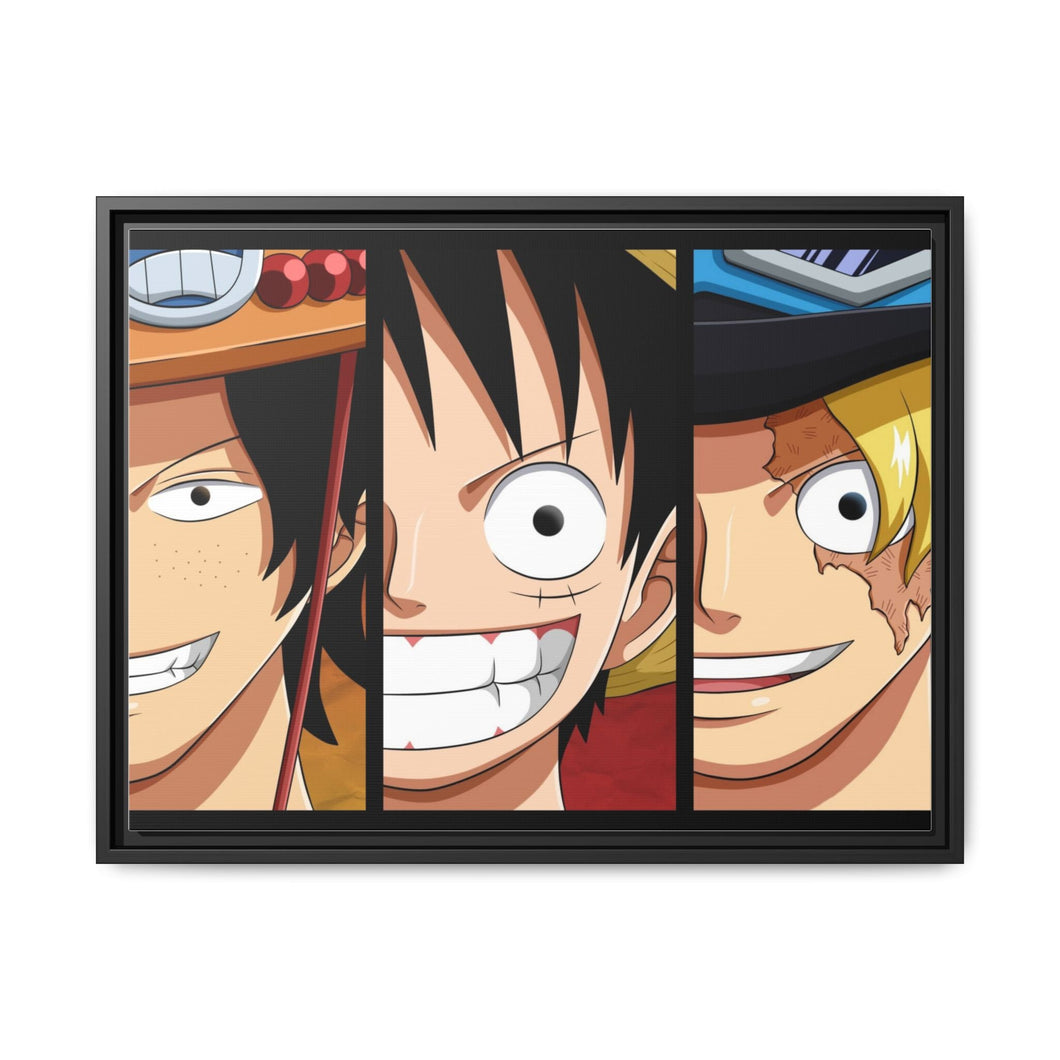Luffy, Sabo, Ace Canvas Framed Art Print