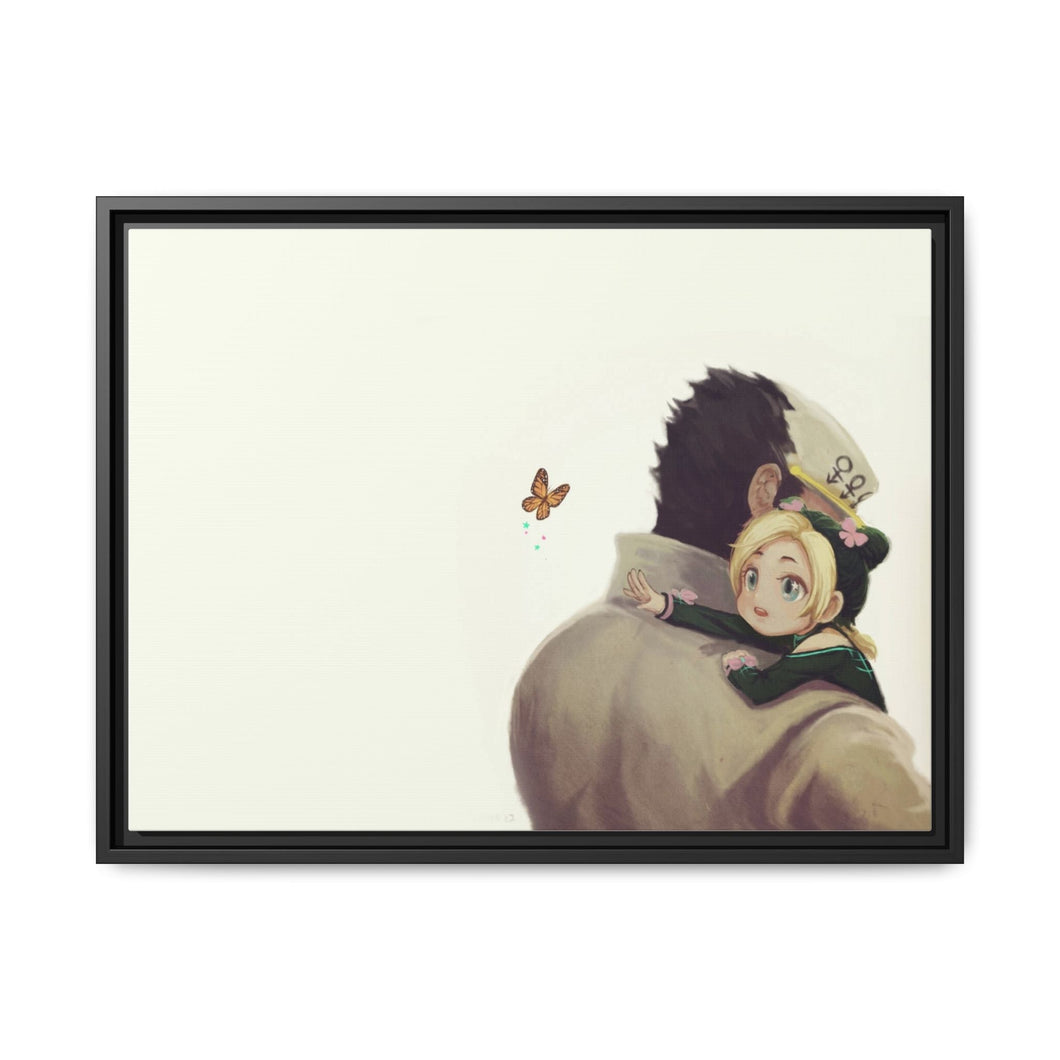 Jotaro Kujo and Jolyne Cujoh Canvas Framed Art Print