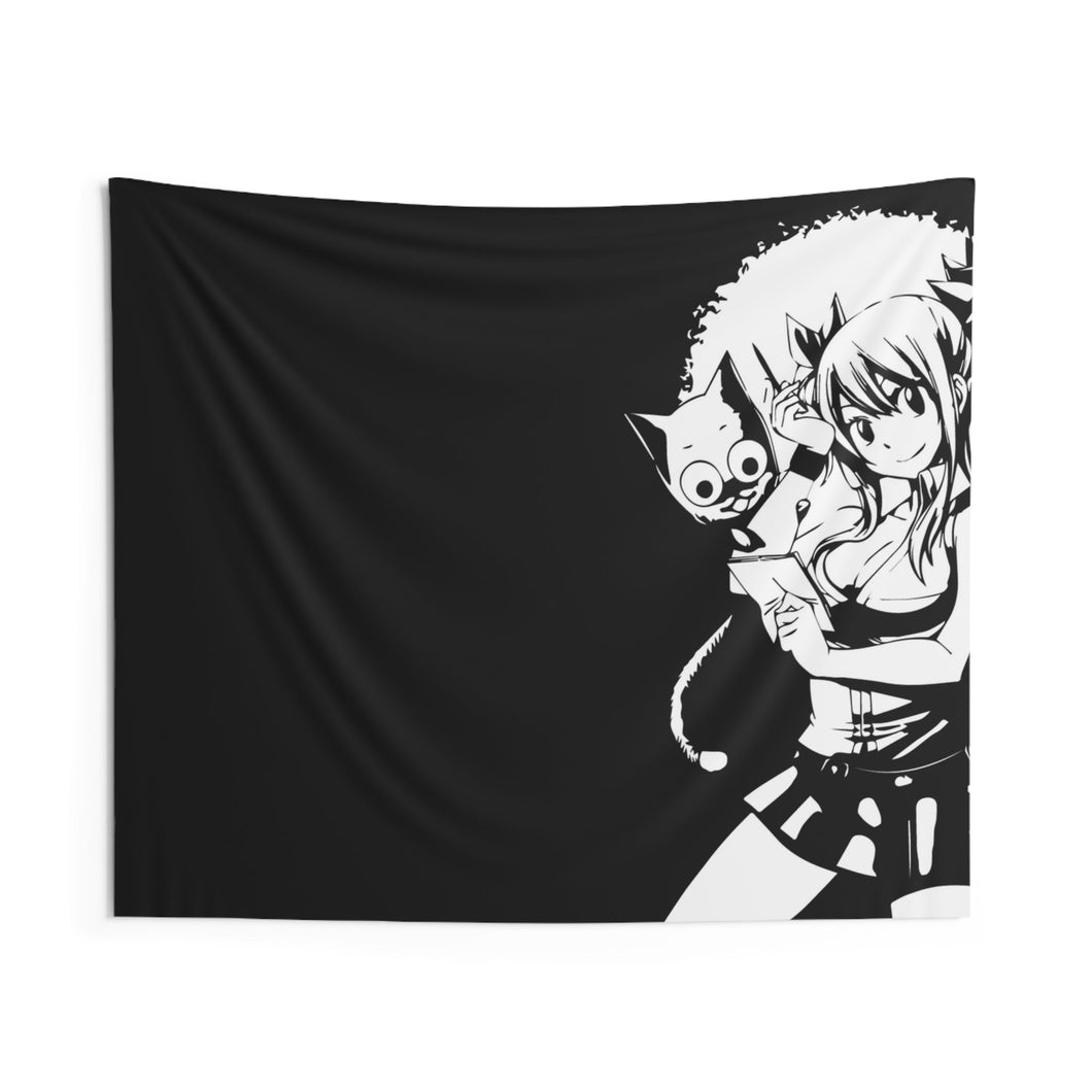 Fairy Tail Natsu Dragneel, Lucy Heartfilia, Happy Indoor Wall Tapestry