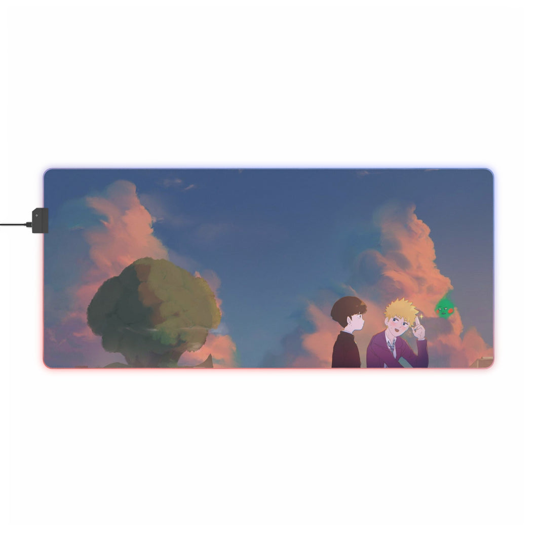 Mob Psycho 100 Shigeo Kageyama, Teruki Hanazawa RGB LED Mouse Pad (Desk Mat)