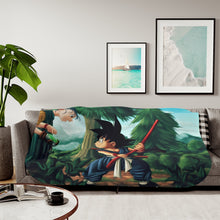 Load image into Gallery viewer, Bulma and Goku Sherpa Blanket
