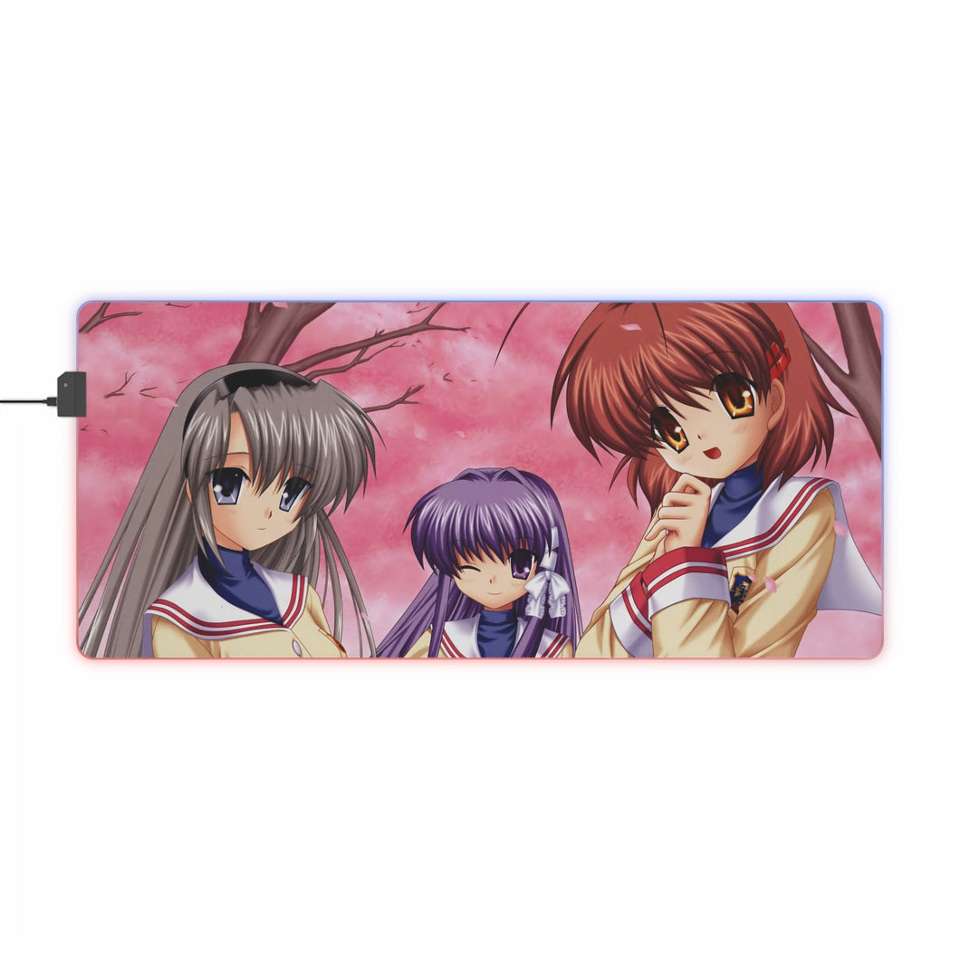Clannad Nagisa Furukawa, Tomoyo Sakagami, Kyou Fujibayashi RGB LED Mouse Pad (Desk Mat)