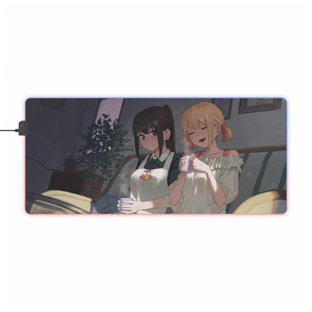 Lycoris Recoil Takina Inoue, Chisato Nishikigi RGB LED Mouse Pad (Desk Mat)