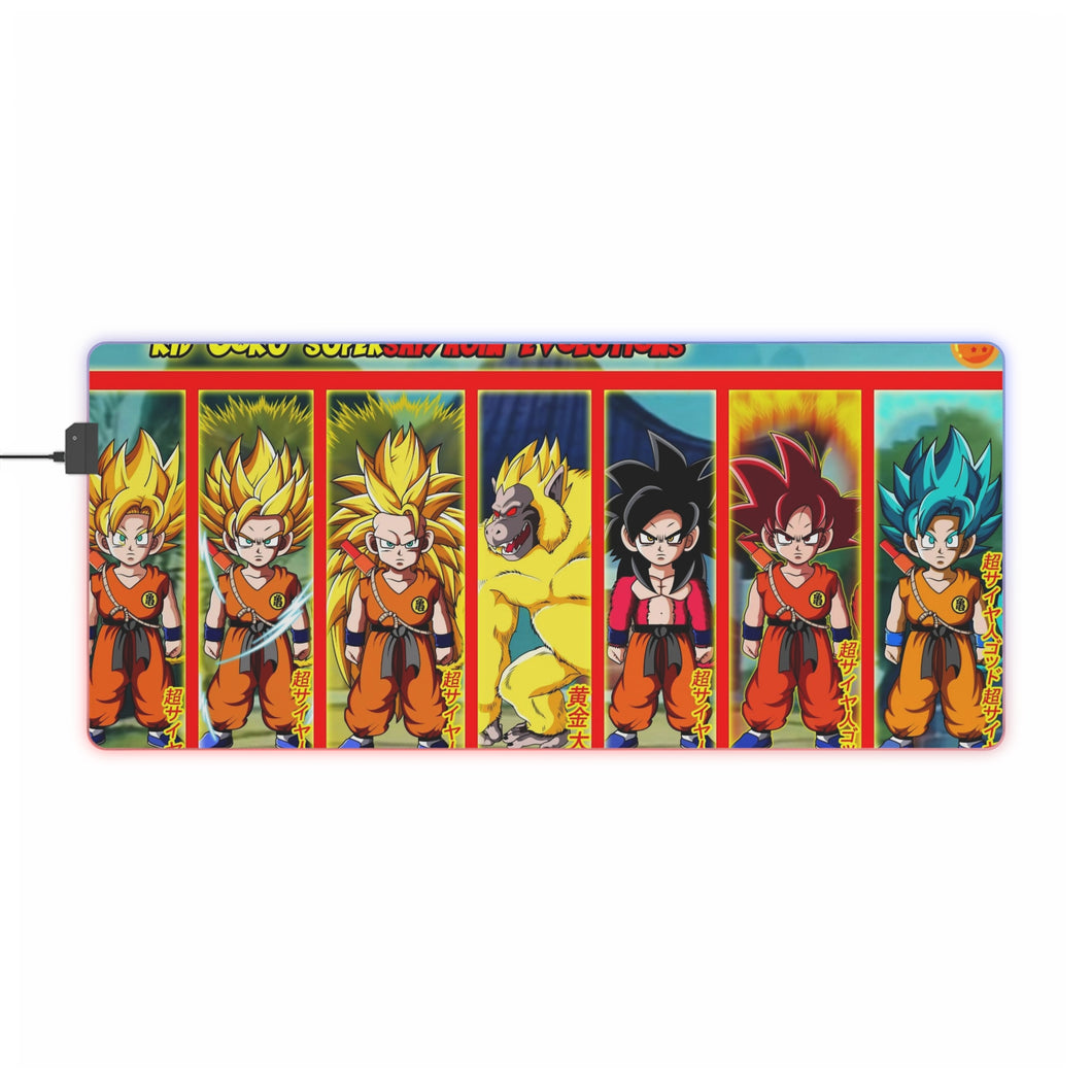 Kid Goku Supersaiyajin Evolutions RGB LED Mouse Pad (Desk Mat)