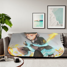 Load image into Gallery viewer, Fire Force Shinra Kusakabe Sherpa Blanket
