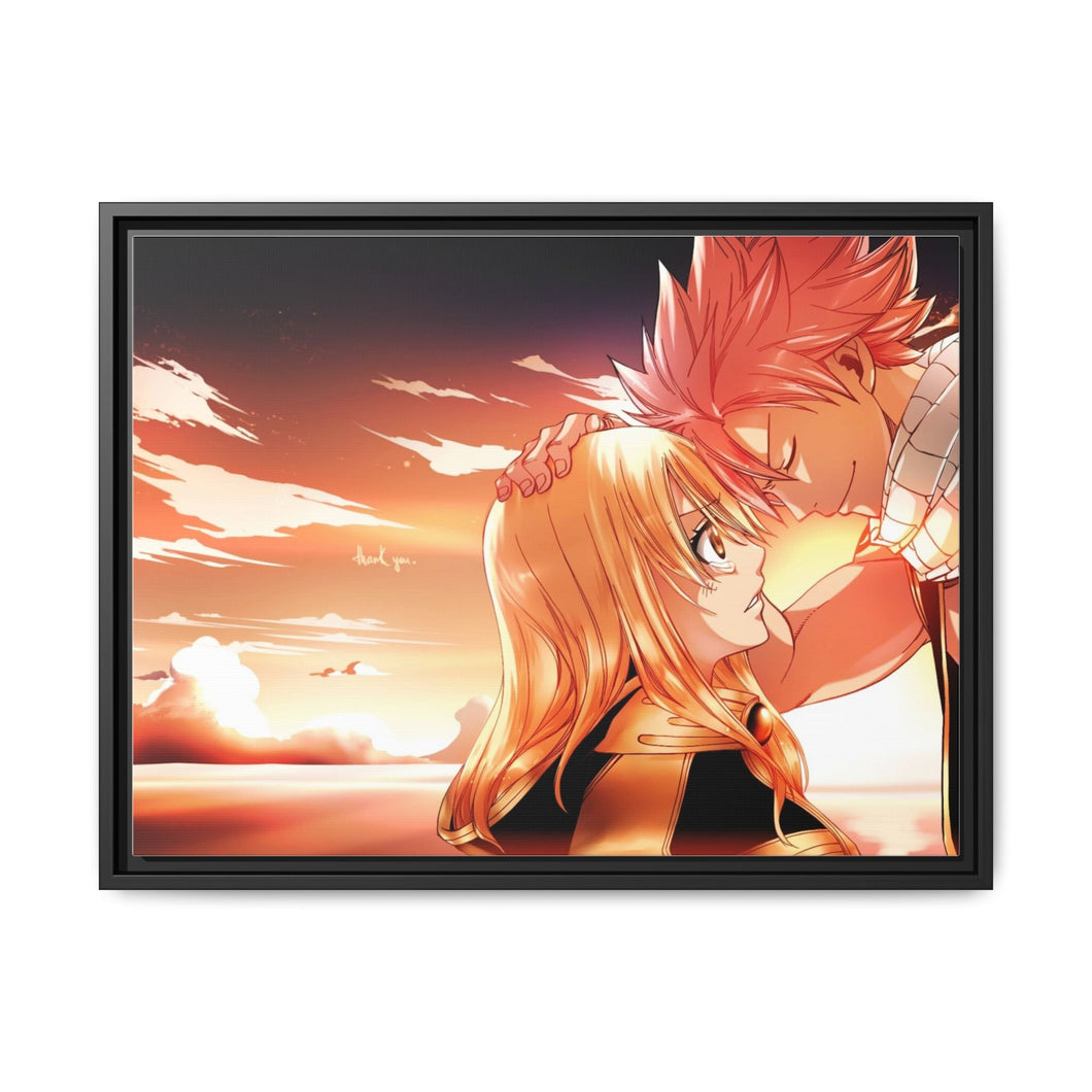Natsu and Lucy (Fairy Tail) Canvas Framed Art Print