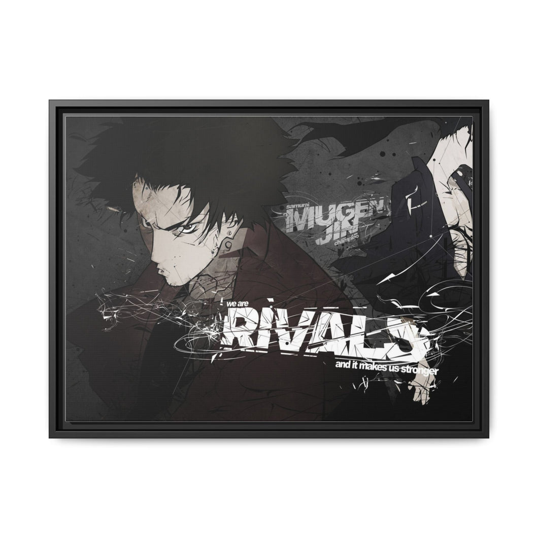 Anime Samurai Champloor Canvas Framed Art Print