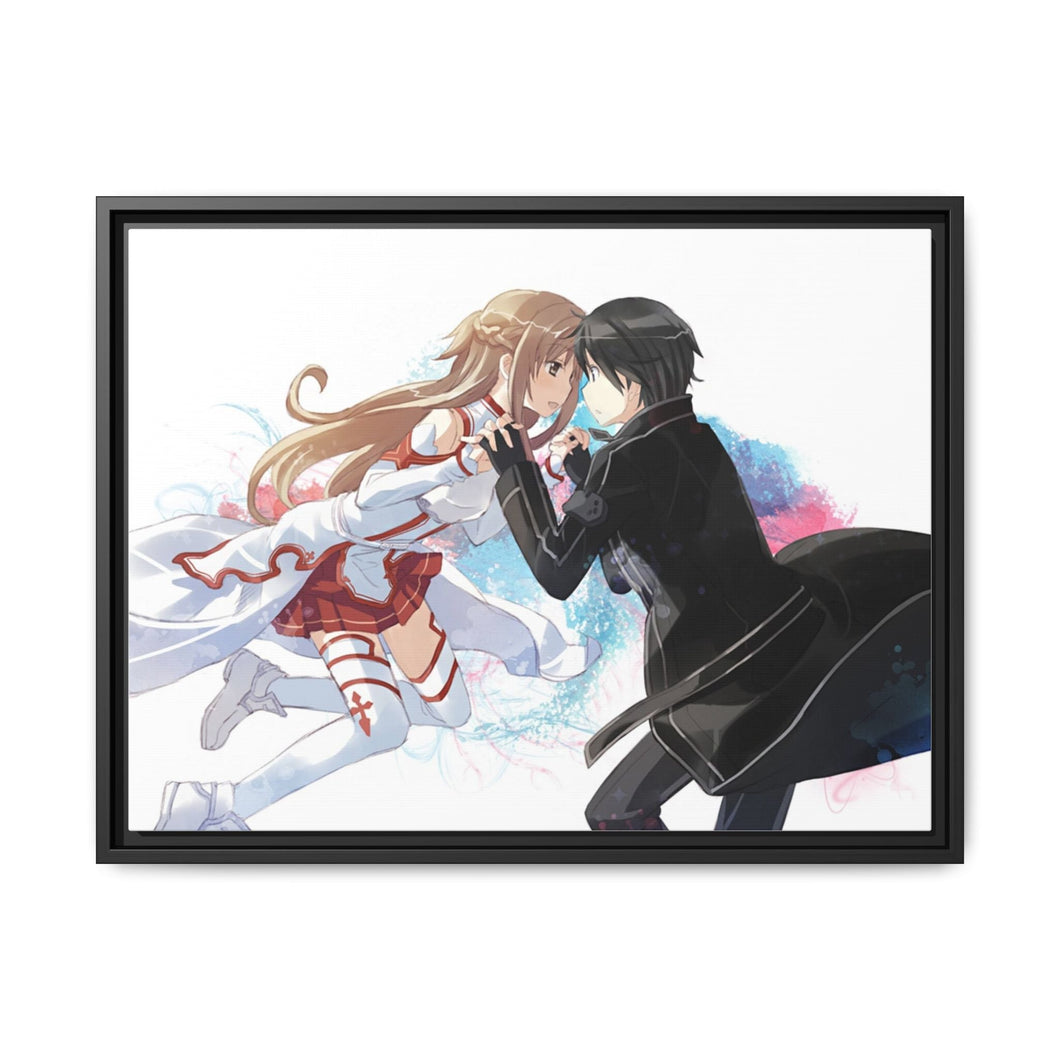 Kirito and Asuna Canvas Framed Art Print