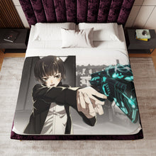 Load image into Gallery viewer, Akane Tsunemori with a dominator Sherpa Blanket
