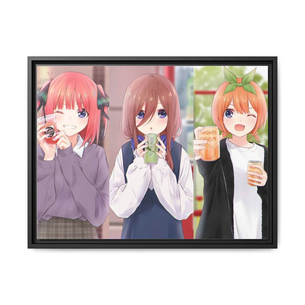 The Quintessential Quintuplets Miku Nakano, Itsuki Nakano, Nino Nakano, Yotsuba Nakano, Ichika Nakano Canvas Framed Art Print