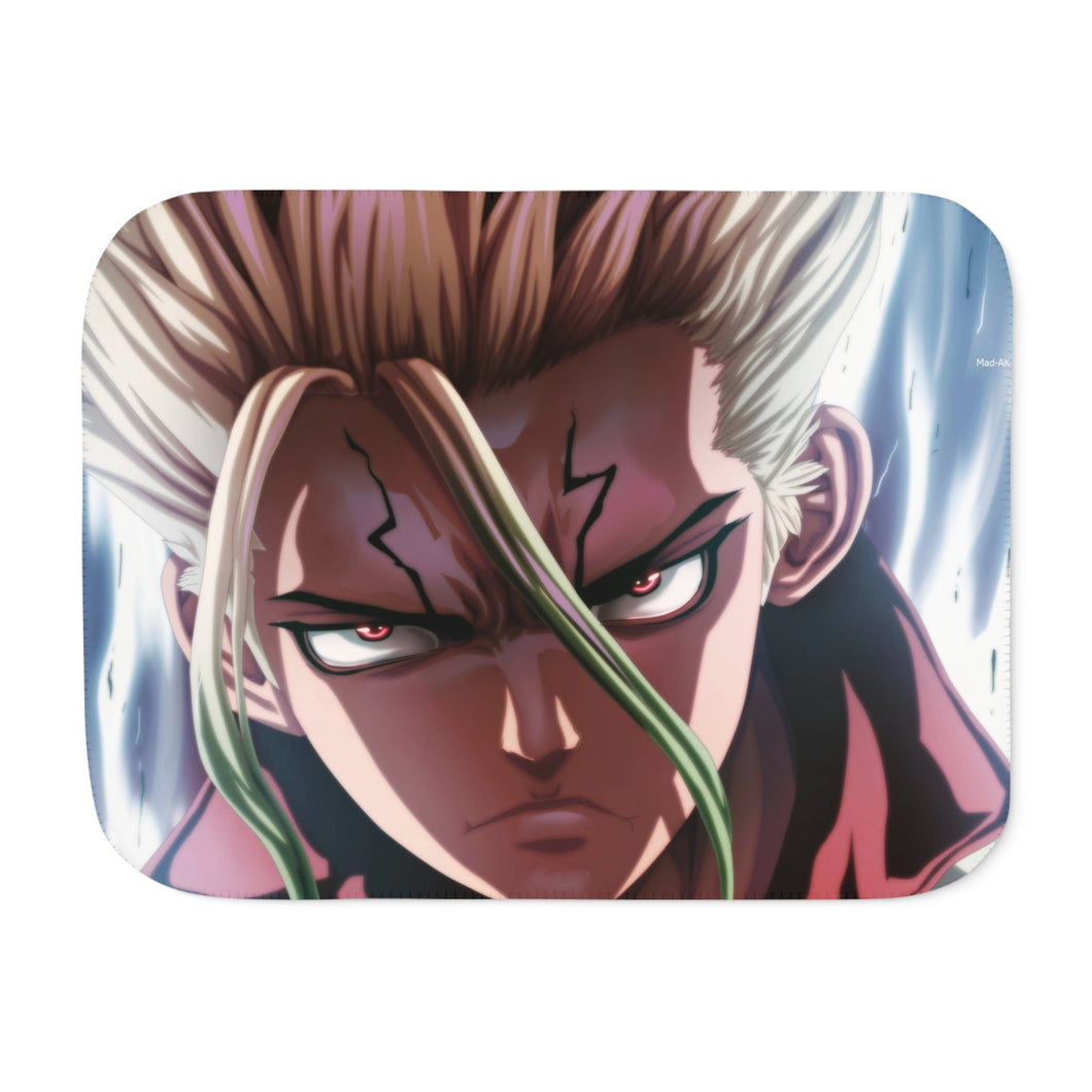 Anime Dr. Stone Sherpa Blanket