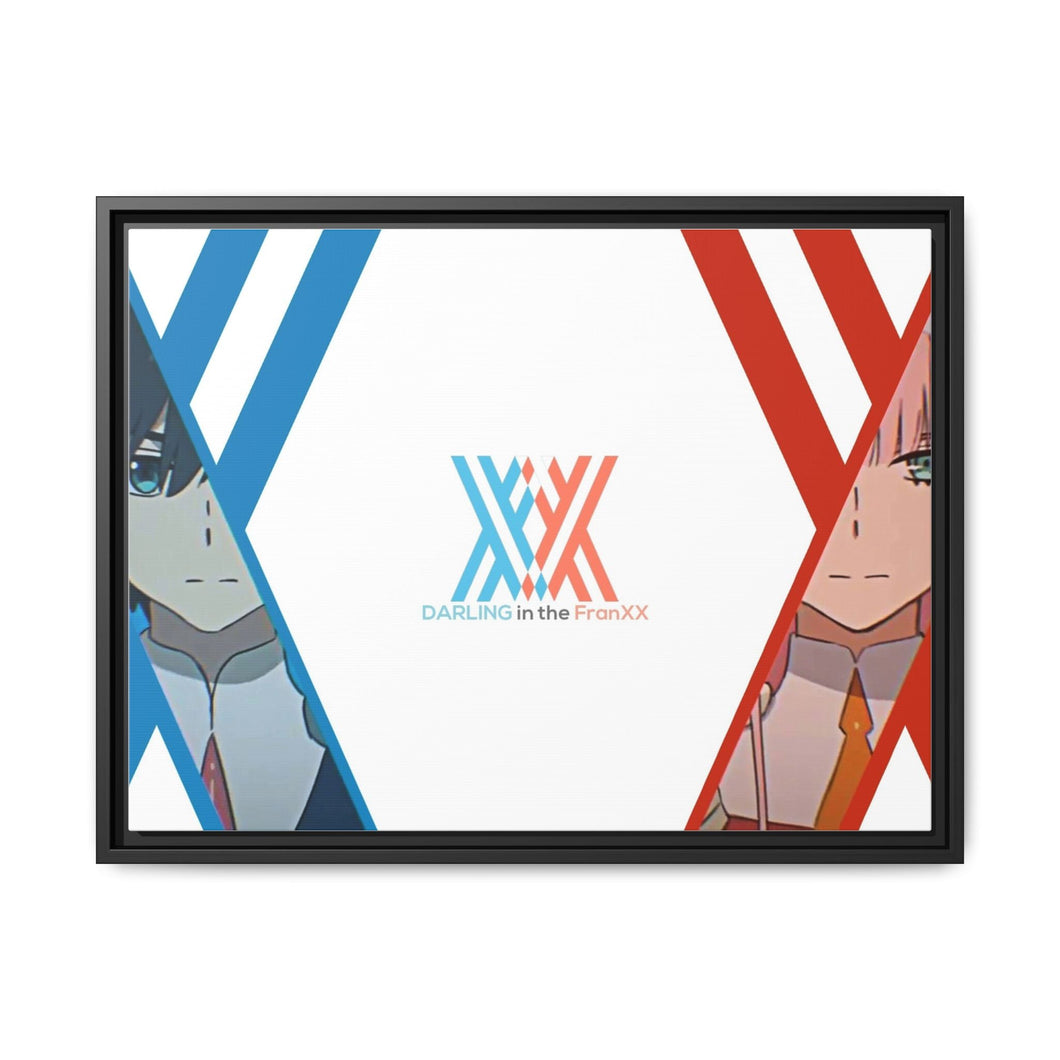 Zero Two and Hiro Canvas Framed Art Print