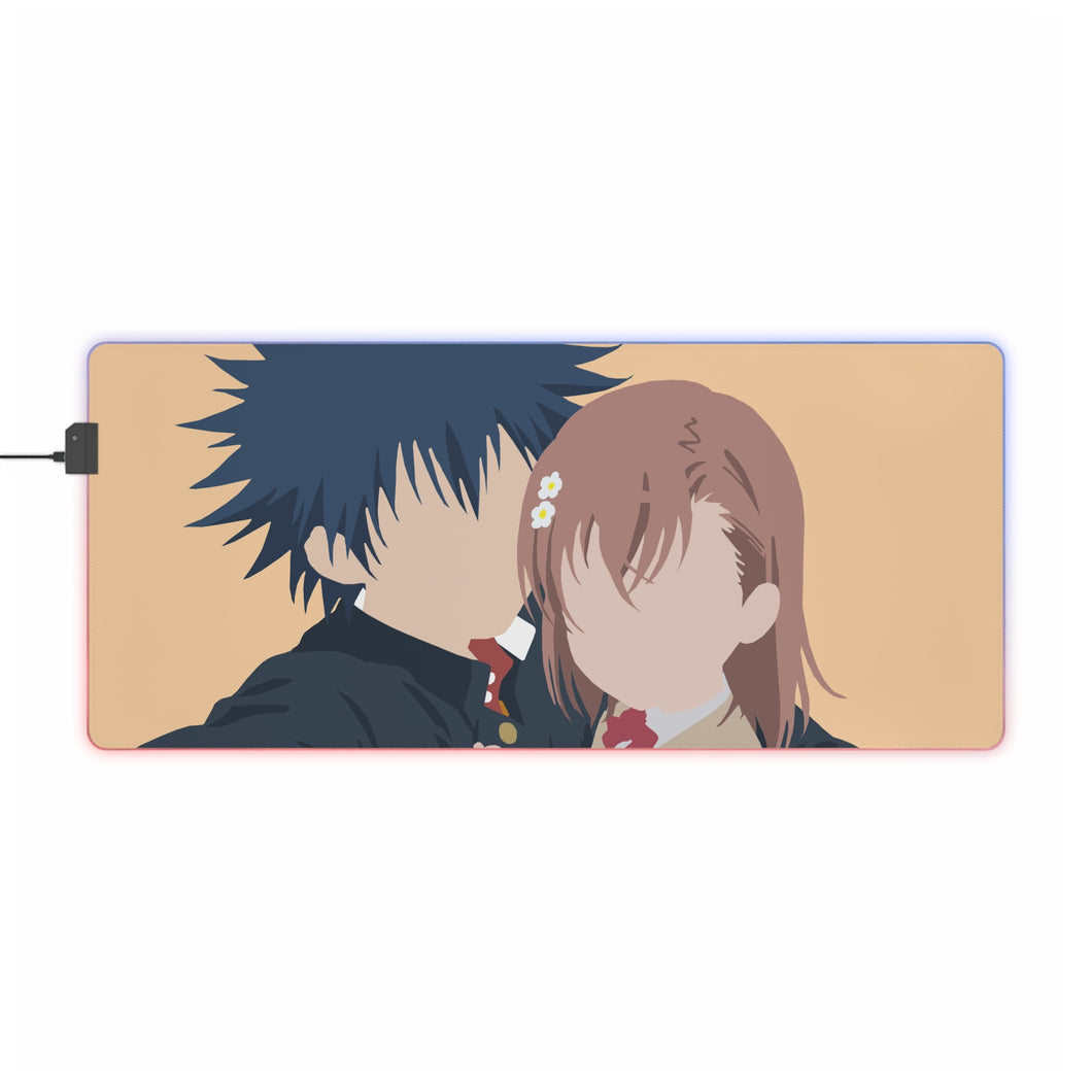 kamijou touma y misaka mikoto to aru majutsu no index minimalist RGB LED Mouse Pad (Desk Mat)