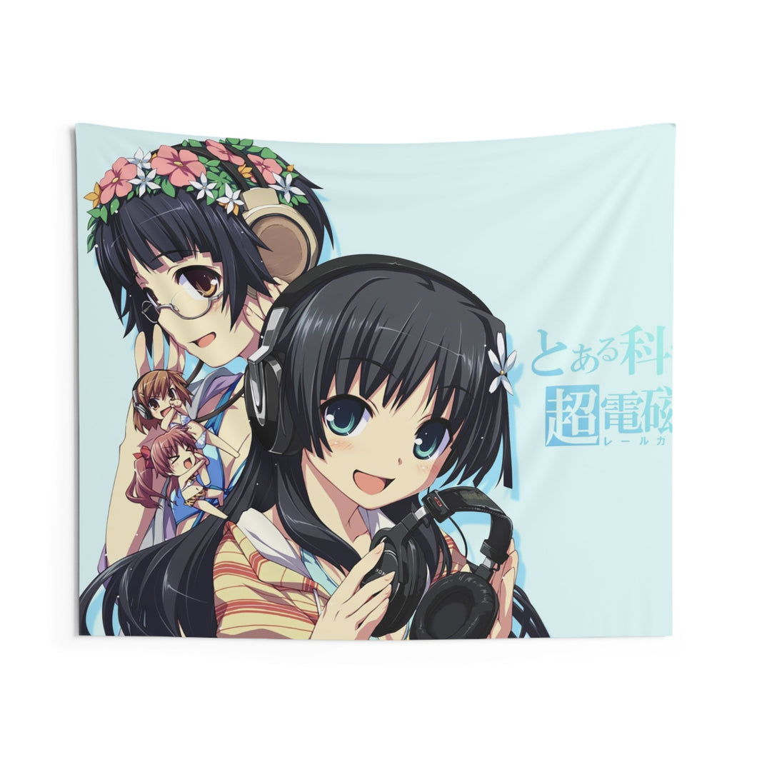 A Certain Scientific Railgun Mikoto Misaka, Kuroko Shirai, Ruiko Saten Indoor Wall Tapestry