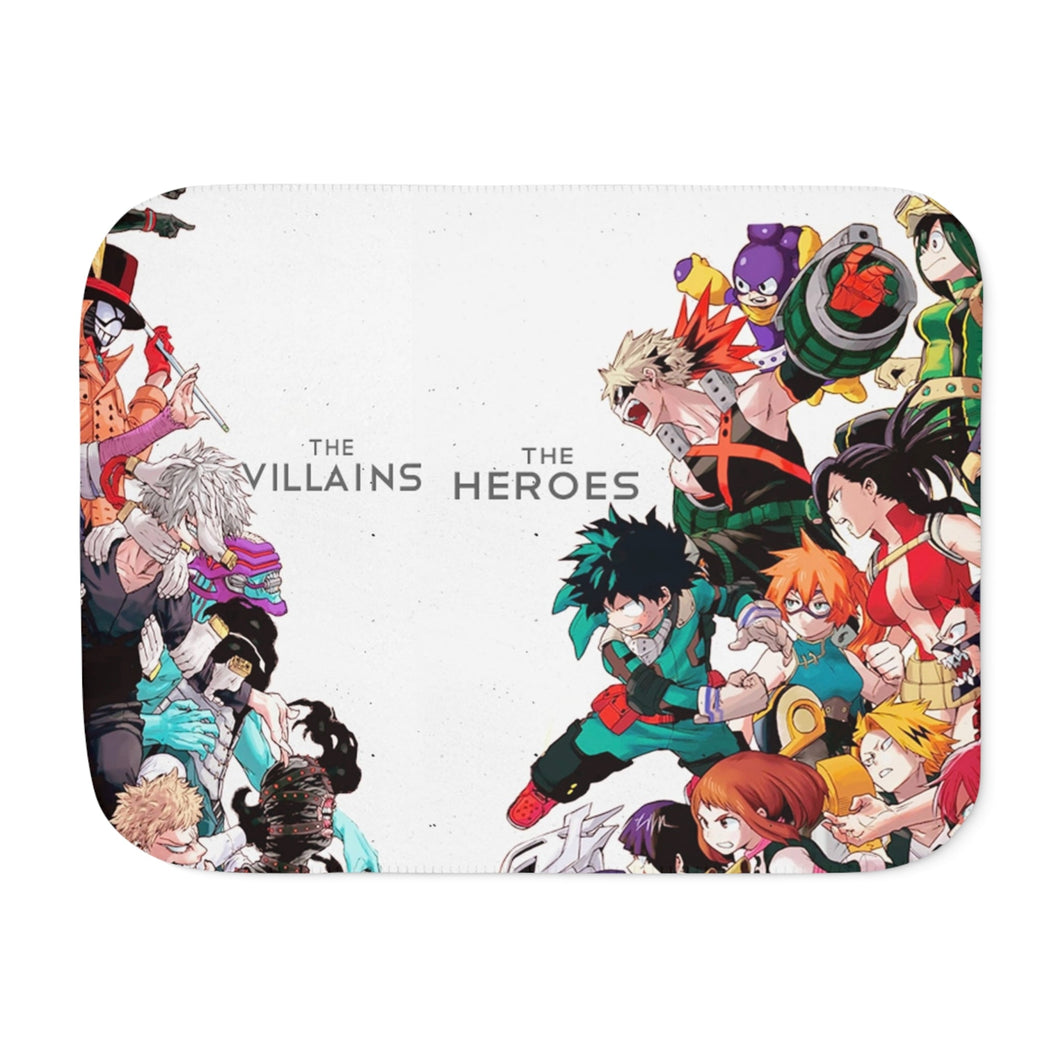 The Villains Vs The Heroes Sherpa Blanket