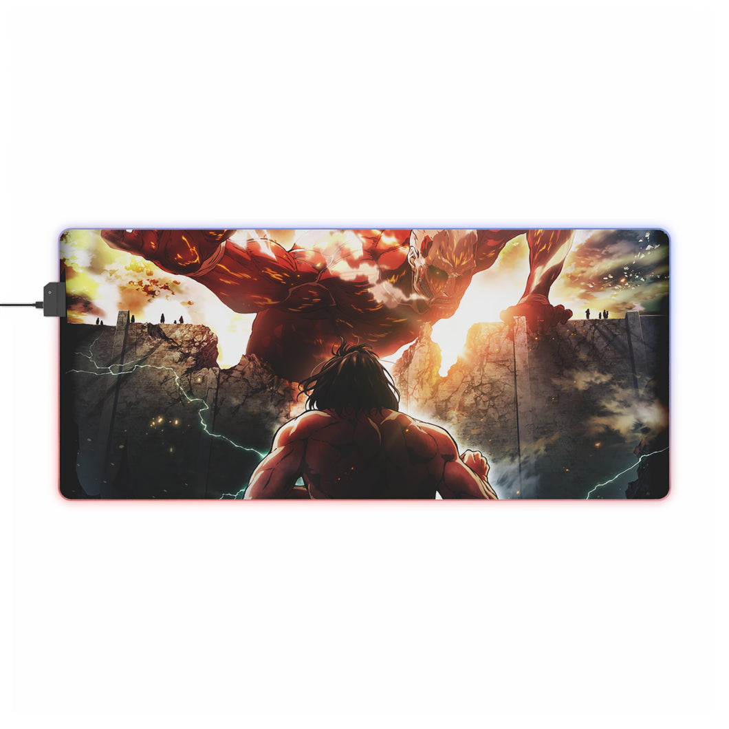 Colossal titan vs Eren Titan RGB LED Mouse Pad (Desk Mat)
