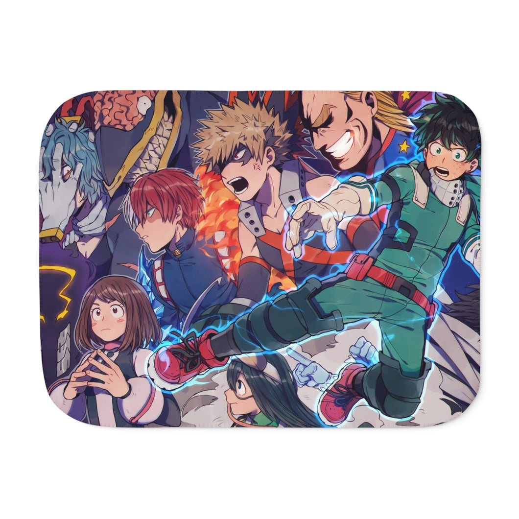 My Hero Academia Izuku Midoriya, Katsuki Bakugou, All Might, Shouta Aizawa, Tsuyu Asui Sherpa Blanket